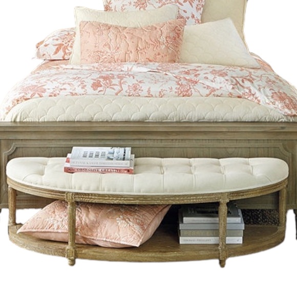 Ballard Designs Jardin‎ Toile Duvet Cover King in White And Coral Pink - Picture 1 of 5